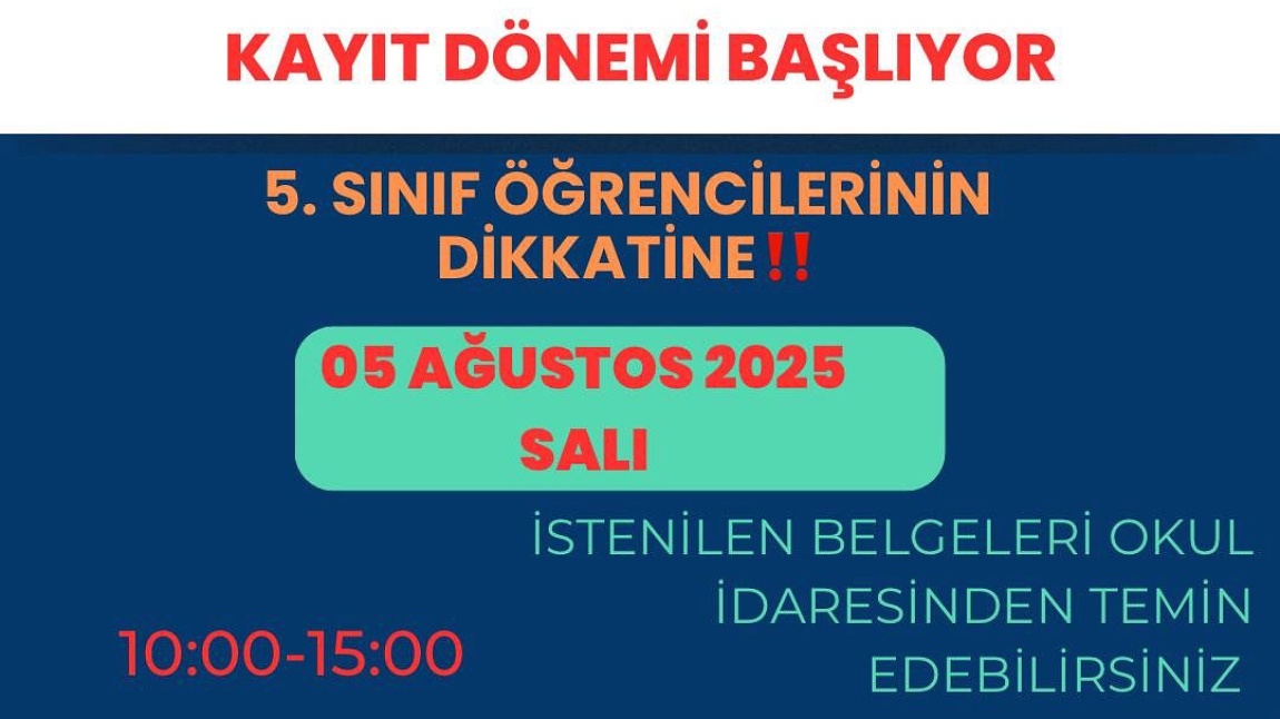 Kayıt Dönemi Başlıyor