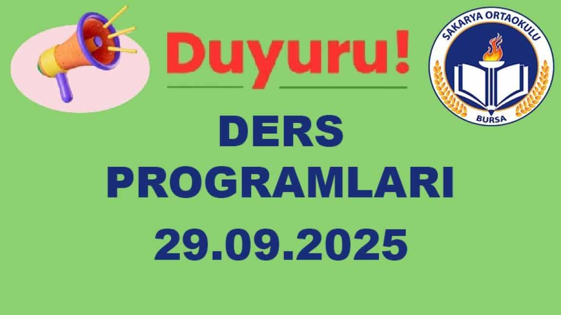 2025-2026 Eğitim Öğretim Yılı Ders Programları (29.09.2025)